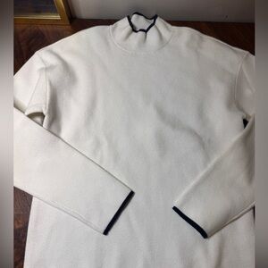 Anthropologie white sweater with black trim size small
